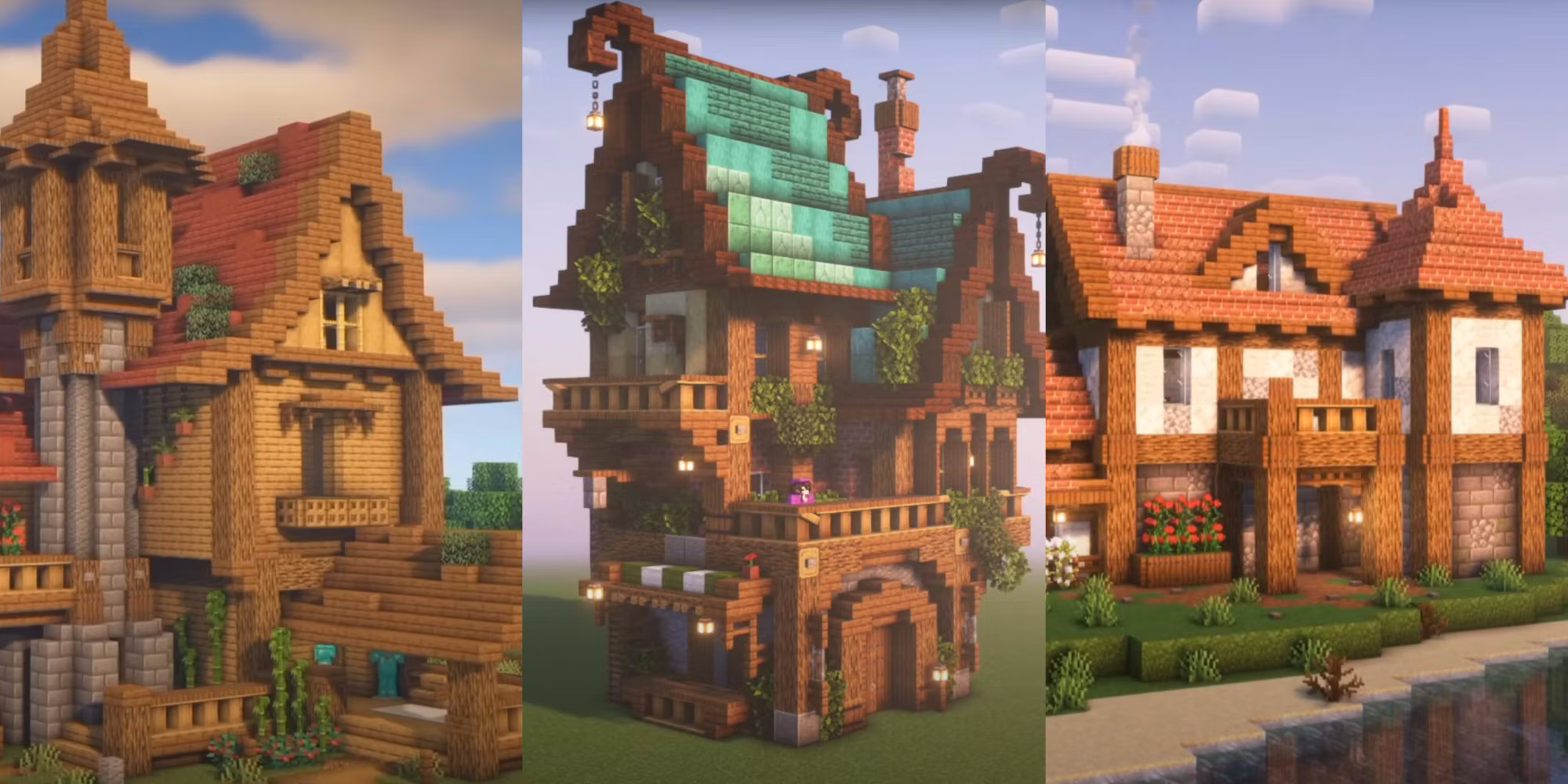 multiple minecraft houses